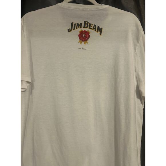 Jim Beam White 2 sided Graffic Tee Tshirt Like NEW!!!! size Men's Large - Picture 1 of 2